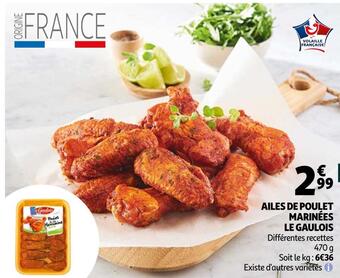 Auchan Le gaulois ailes de poulet marinées offre