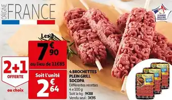 Auchan Socopa 4 brochettes plein grill offre