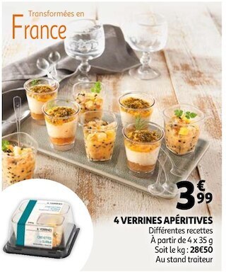 Auchan 4 verrines apéritives offre