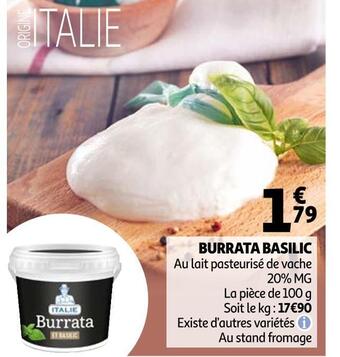 Auchan Burrata basilic offre