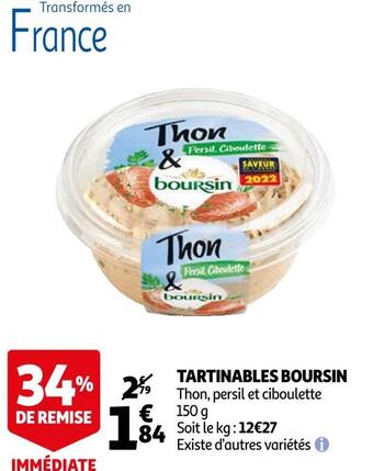 Auchan Boursin tartinables offre