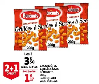 Auchan Bénenuts cacahuètes grillées à sec offre