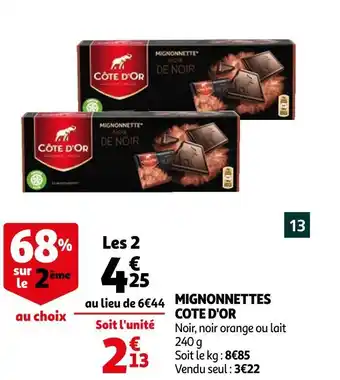 Auchan Cote d'or mignonnettes offre