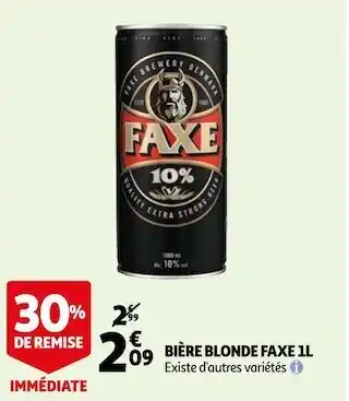 Auchan Faxe bière blonde 1l offre