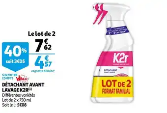 Auchan K2r détachant avant lavage offre