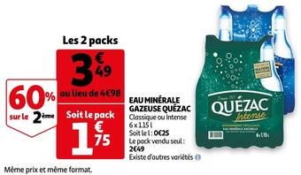 Auchan Quézac eau minérale gazeuse offre