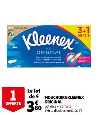 Auchan Kleenex original mouchoirs offre