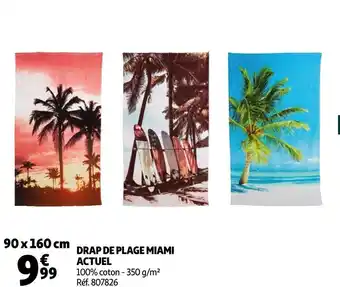 Auchan Actuel drap de plage miami offre