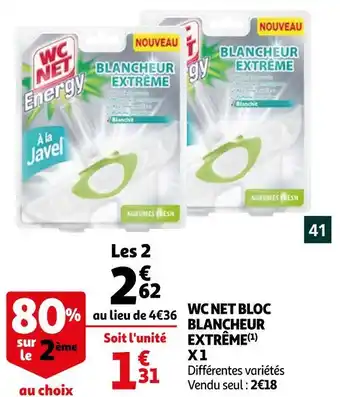 Auchan Wc net bloc blancheur extrême x 1 offre