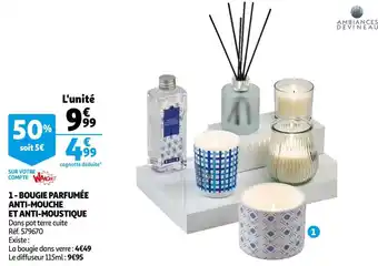 Auchan Bougie parfumée anti-mouche et anti-moustique offre