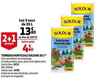 Auchan Soldor terreau horticole offre