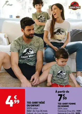 Auchan Jurassic world tee-shirt bébé ou enfant offre
