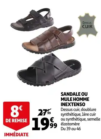 Auchan Inextenso sandale ou mule homme offre
