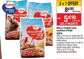 Cora x Carrefour Menu complet pour cochons d'Inde Cora offre