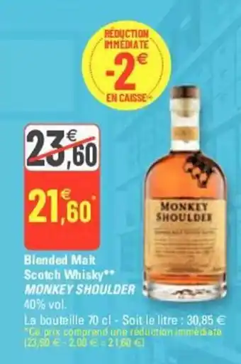 G20 MONKEY SHOULDER blended malt scotch whisky offre