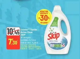 G20 SKIP lessive liquide active clean offre