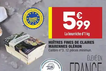 ALDI Huîtres Fines de Claires Marennes Oléron offre
