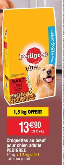 Cora x Carrefour Croquettes au bœuf pour chien adulte Pedigree offre