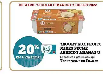Hyper U Yaourt Aux Fruits Mixés Pèche Abricot Ananas U offre