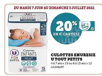 Culottes Enuresie U Tout Petits