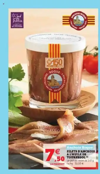 Super U Filets D'anchois à L'huile De Tournesol offre