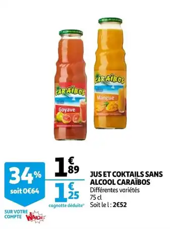 Jus et Coktails Sans Alcool CaraĂŻbos