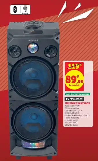 Hyper U Enceinte Partybox Réf : M-1935DJ offre