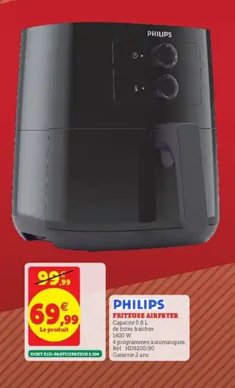Hyper U Friteuse Airfryer Réf : HD9200/90 offre