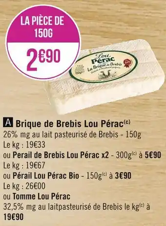 Géant Casino Lou perac brique de brebis offre