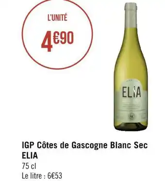 Géant Casino Elia igp côtes de gascogne blanc sec offre