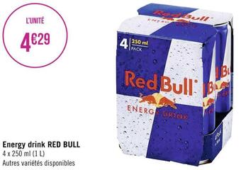 Géant Casino Red bull energy drink offre
