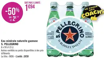 Géant Casino S. pellegrino eau minérale naturelle gazeuse offre