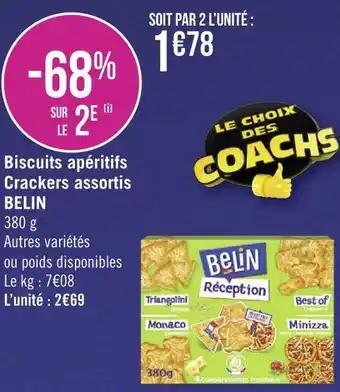 Géant Casino Belin biscuits apéritifs crackers assortis offre