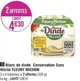 Géant Casino Fleury michon blanc de dinde conservation sans nitrite offre