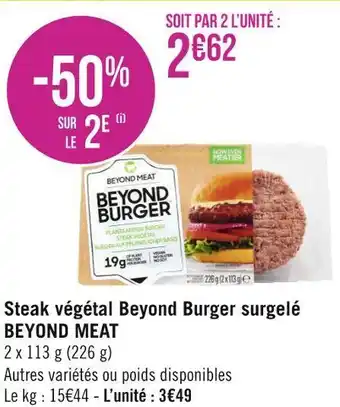 Géant Casino Beyond meat steak végétal beyond burger surgelé offre