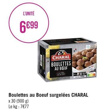 Géant Casino Charal boulettes au boeuf surgelées offre