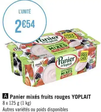 Géant Casino Yoplait panier mixés fruits rouges offre