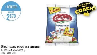 Géant Casino Galbani mozzarella 19,5% m.g. offre
