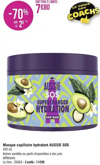 Géant Casino Aussie sos masque capillaire hydratant offre