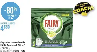 Géant Casino Fairy capsules lave-vaisselle tout-en-1 citron offre