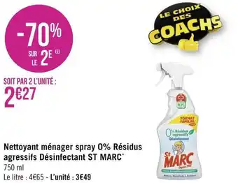 Géant Casino St marc nettoyant ménager spray 0% résidus agressifs désinfectant* offre