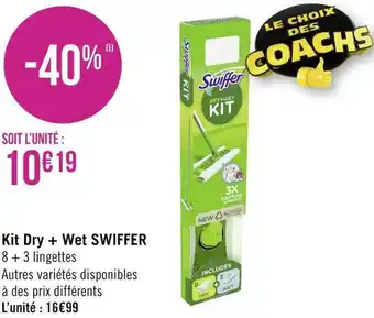 Géant Casino Swiffer kit dry + wet offre