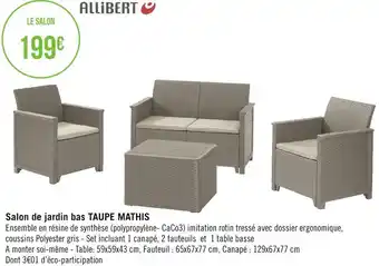 Géant Casino Allibert salon de jardin bas taupe mathis offre