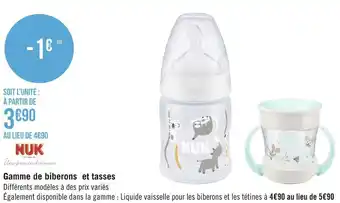 Géant Casino Nuk gamme de biberons et tasses offre