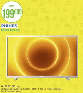 Géant Casino Philips tv led 32’’ (80 cm) offre