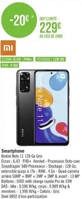 Géant Casino Xiaomi smartphone offre