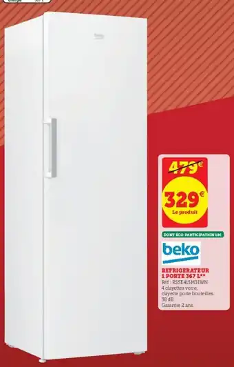 Hyper U Refrigerateur 1 Porte 367 L Réf : RSSE415M31WN offre
