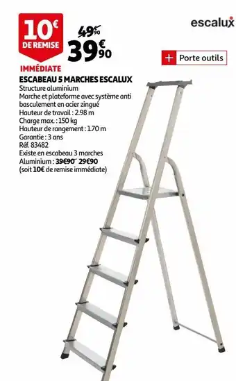 Auchan Escabeau 5 marches escalux offre