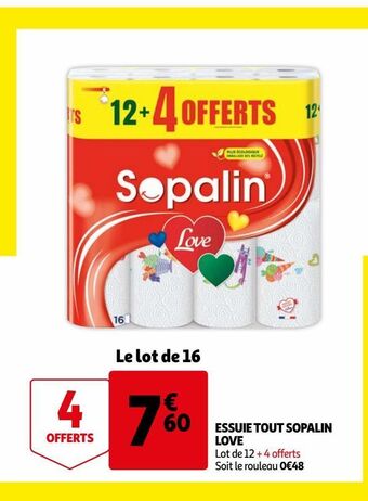 Auchan Essuie tout sopalin love offre