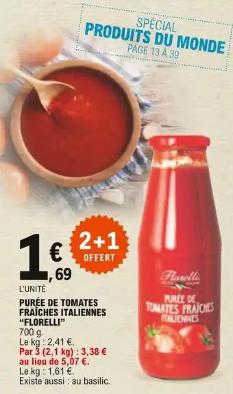 "FLORELLI" purée de tomates fraîches italiennes